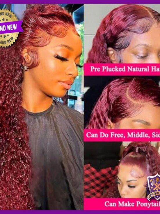Human Hair Lace Front Wig 22 Inch Pre Plucked Natural Hairline 180% Density main image 4